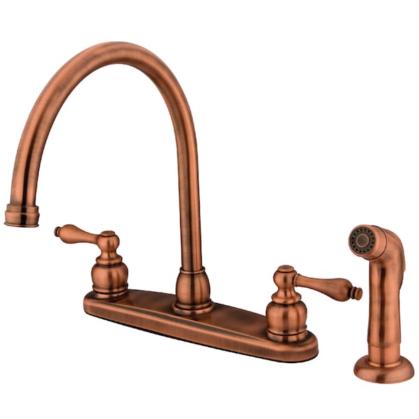 Kingston Brass Vintage 8" Centerset Kitchen Faucet, Antique Copper KB726ALSP - main